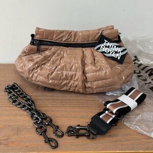 Think Royln carrington tan patent quilted bag